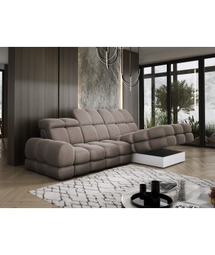 Narożnik TOLLO MINI S Prawostronny Elektryczna regulacja Solar 28 kolor Czekoladowy WERSAL