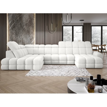 Narożnik TOLLO XL z elektryczną regulacją siedziska Lewostronny w tkaninie promocyjnej BUBBLE 01 WERSAL