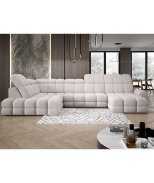 Narożnik TOLLO XL z elektryczną regulacją siedziska Lewostronny w tkaninie promocyjnej BUBBLE 03 WERSAL