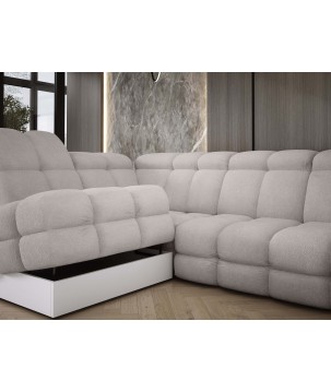 Narożnik TOLLO XL z elektryczną regulacją siedziska Lewostronny w tkaninie promocyjnej BUBBLE 03 WERSAL