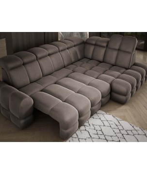 Narożnik TOLLO L Prawostronny Elektryczna regulacja Solar 28 kolor Czekoladowy WERSAL