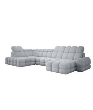 Narożnik TOLLO XL z elektryczną regulacją siedziska Lewostronny w tkaninie promocyjnej BUBBLE 06 WERSAL