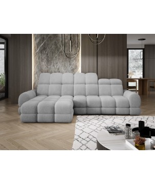 Narożnik TOLLO MINI S Lewostronny Elektryczna regulacja Bubble 06 kolor Jasny Szary WERSAL