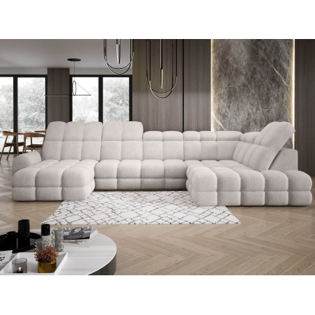 Narożnik TOLLO XL z elektryczną regulacją siedziska Prawostronny w tkaninie promocyjnej BUBBLE 03 WERSAL