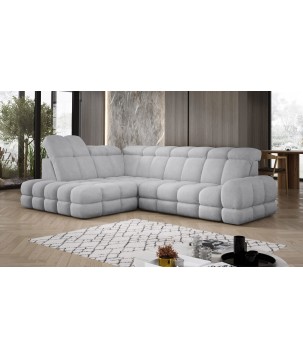 Narożnik TOLLO L Lewostronny Elektryczna regulacja Bubble 06 kolor Jasny Szary WERSAL