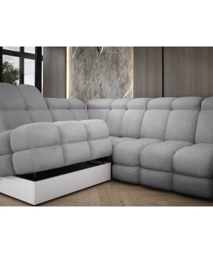 Narożnik TOLLO L Lewostronny Elektryczna regulacja Bubble 06 kolor Jasny Szary WERSAL