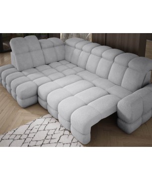 Narożnik TOLLO L Lewostronny Elektryczna regulacja Bubble 06 kolor Jasny Szary WERSAL