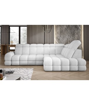 Narożnik TOLLO L Prawostronny Elektryczna regulacja Bubble 01 kolor Biały WERSAL