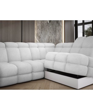 Narożnik TOLLO L Prawostronny Elektryczna regulacja Bubble 01 kolor Biały WERSAL