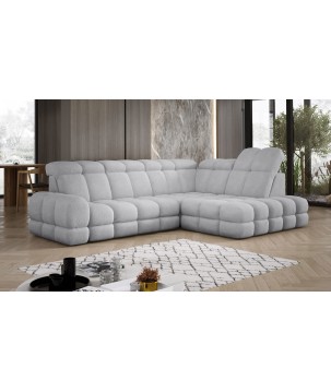 Narożnik TOLLO L Prawostronny Elektryczna regulacja Bubble 06 kolor Jasny Szary WERSAL