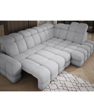 Narożnik TOLLO L Prawostronny Elektryczna regulacja Bubble 06 kolor Jasny Szary WERSAL