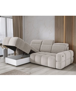 Narożnik MATEO S Wolnostojący Lewostronny Tkanina Memphis 01 kolor Beżowy WERSAL