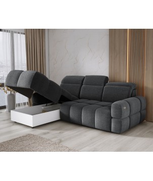 Narożnik MATEO S Wolnostojący Lewostronny Tkanina Memphis 19 kolor Szary WERSAL