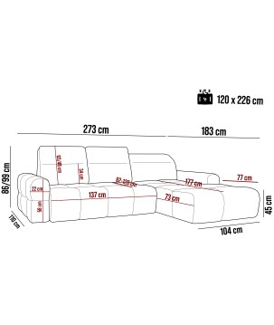 Narożnik MATEO S Wolnostojący Lewostronny Tkanina Memphis 20 kolor Antracytowy WERSAL