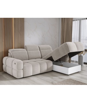 Narożnik MATEO S Wolnostojący Prawostronny Tkanina Memphis 01 kolor Beżowy WERSAL