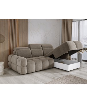 Narożnik MATEO S Wolnostojący Prawostronny Tkanina Memphis 05 kolor Kamelowy WERSAL