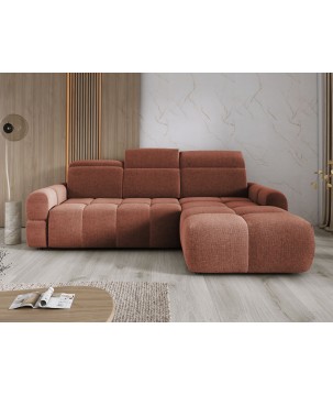 Narożnik MATEO S Wolnostojący Prawostronny Tkanina Memphis 09 kolor Miedziany WERSAL