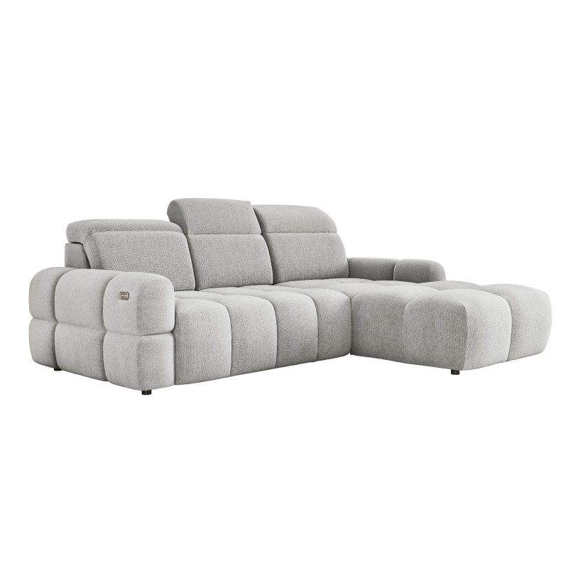 Narożnik MATEO S Wolnostojący Prawostronny Tkanina Memphis 16 kolor Złamana biel WERSAL