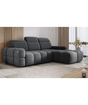 Narożnik MATEO S Wolnostojący Prawostronny Tkanina Memphis 19 kolor Szary WERSAL