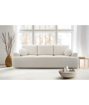 Sofa VELO z funkcja spania i pojemnikiem BIAŁY CORAL 65