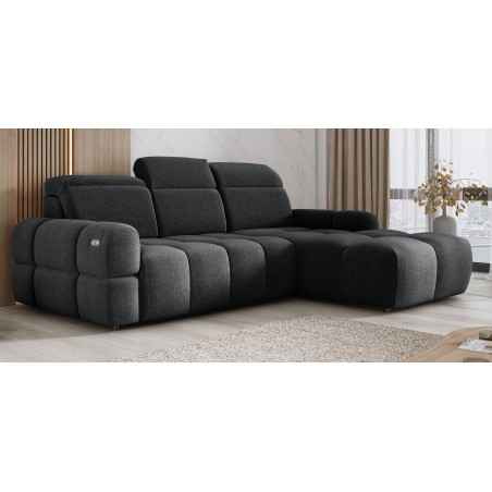 Narożnik MATEO S Wolnostojący Prawostronny Tkanina Memphis 20 kolor Antracytowy WERSAL