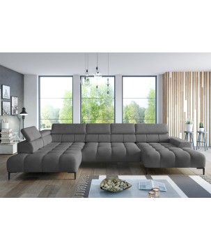 Narożnik PLAZA XL Lewostronny Elektryczna regulacja Tkanina SOLAR 96 WERSAL