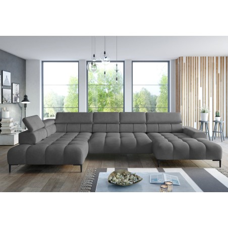 Narożnik PLAZA XL Lewostronny Elektryczna regulacja Tkanina SOLAR 96 WERSAL