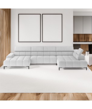 Narożnik PLAZA XL Prawostronny Elektryczna regulacja Tkanina SOLAR 80 WERSAL