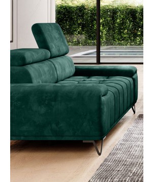 Sofa PALLADIO 2 osobowa z regulowanymi zagłówkami MONOLITH 37 WERSAL