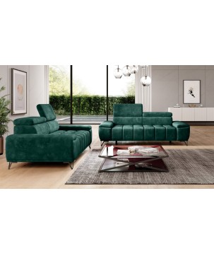 Sofa PALLADIO 2 osobowa z regulowanymi zagłówkami MONOLITH 37 WERSAL