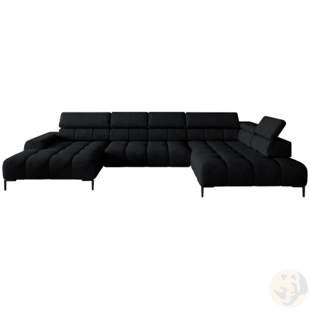 Narożnik PLAZA XL Prawostronny Elektryczna regulacja Tkanina SOLAR 99 WERSAL