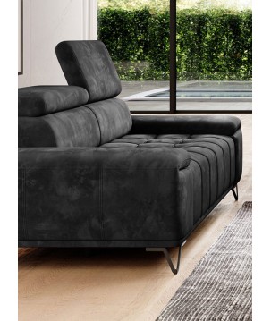Sofa PALLADIO 2 osobowa z regulowanymi zagłówkami MONOLITH 97 WERSAL
