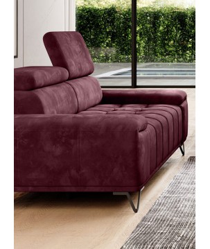 Sofa PALLADIO 3 osobowa z regulowanymi zagłówkami MONOLITH 69 WERSAL