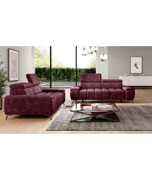 Sofa PALLADIO 3 osobowa z regulowanymi zagłówkami MONOLITH 69 WERSAL