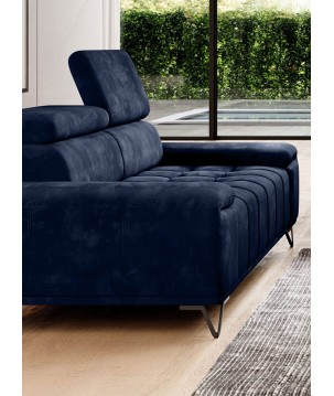 Sofa PALLADIO 3 osobowa z regulowanymi zagłówkami MONOLITH 79 WERSAL