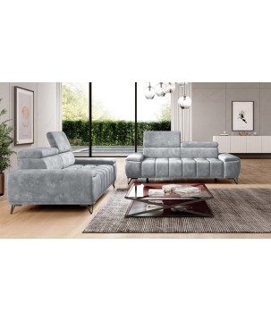 Sofa PALLADIO 3 osobowa z regulowanymi zagłówkami MONOLITH 84 WERSAL