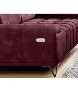 Sofa PALLADIO 2 osobowa z elektrycznym systemem rozkładania siedziska regulowane zagłówki MONOLITH 69 WERSAL