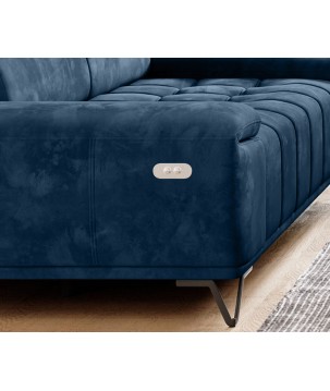 Sofa PALLADIO 2 osobowa z elektrycznym systemem rozkładania siedziska regulowane zagłówki MONOLITH 77 WERSAL