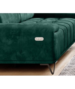 Sofa PALLADIO 3 osobowa z elektrycznym systemem rozkładania siedziska regulowane zagłówki MONOLITH 37 WERSAL