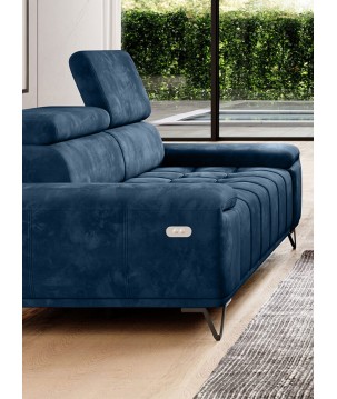 Sofa PALLADIO 3 osobowa z elektrycznym systemem rozkładania siedziska regulowane zagłówki MONOLITH 77 WERSAL