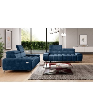 Sofa PALLADIO 3 osobowa z elektrycznym systemem rozkładania siedziska regulowane zagłówki MONOLITH 77 WERSAL
