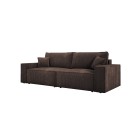Kanapa KASJO Uniwersalny Sofo-Narożnik z funkcją spania i poduszkami, 2x pojemnik POSO 006 Brązowy DOMOHOME