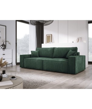 Kanapa KASJO Uniwersalny Sofo-Narożnik z funkcją spania i poduszkami, 2x pojemnik POSO 014 Zielony DOMOHOME