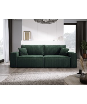 Kanapa KASJO Uniwersalny Sofo-Narożnik z funkcją spania i poduszkami, 2x pojemnik POSO 014 Zielony DOMOHOME