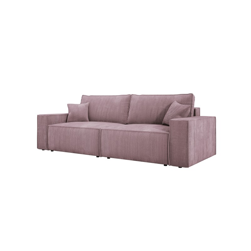 Kanapa KASJO Uniwersalny Sofo-Narożnik z funkcją spania i poduszkami, 2x pojemnik POSO 027 Różowy DOMOHOME