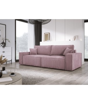 Kanapa KASJO Uniwersalny Sofo-Narożnik z funkcją spania i poduszkami, 2x pojemnik POSO 027 Różowy DOMOHOME