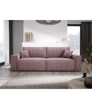 Kanapa KASJO Uniwersalny Sofo-Narożnik z funkcją spania i poduszkami, 2x pojemnik POSO 027 Różowy DOMOHOME