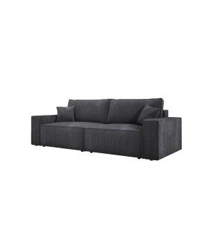 Kanapa KASJO Uniwersalny Sofo-Narożnik z funkcją spania i poduszkami, 2x pojemnik POSO 034 Antracytowy DOMOHOME
