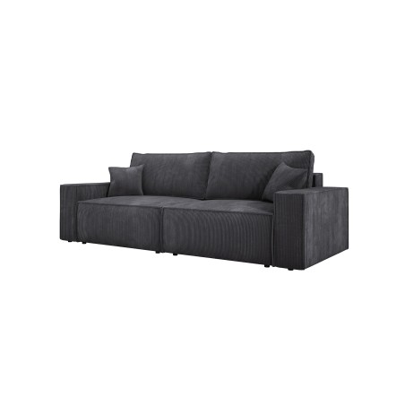 Kanapa KASJO Uniwersalny Sofo-Narożnik z funkcją spania i poduszkami, 2x pojemnik POSO 034 Antracytowy DOMOHOME