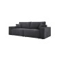 Kanapa KASJO Uniwersalny Sofo-Narożnik z funkcją spania i poduszkami, 2x pojemnik POSO 034 Antracytowy DOMOHOME